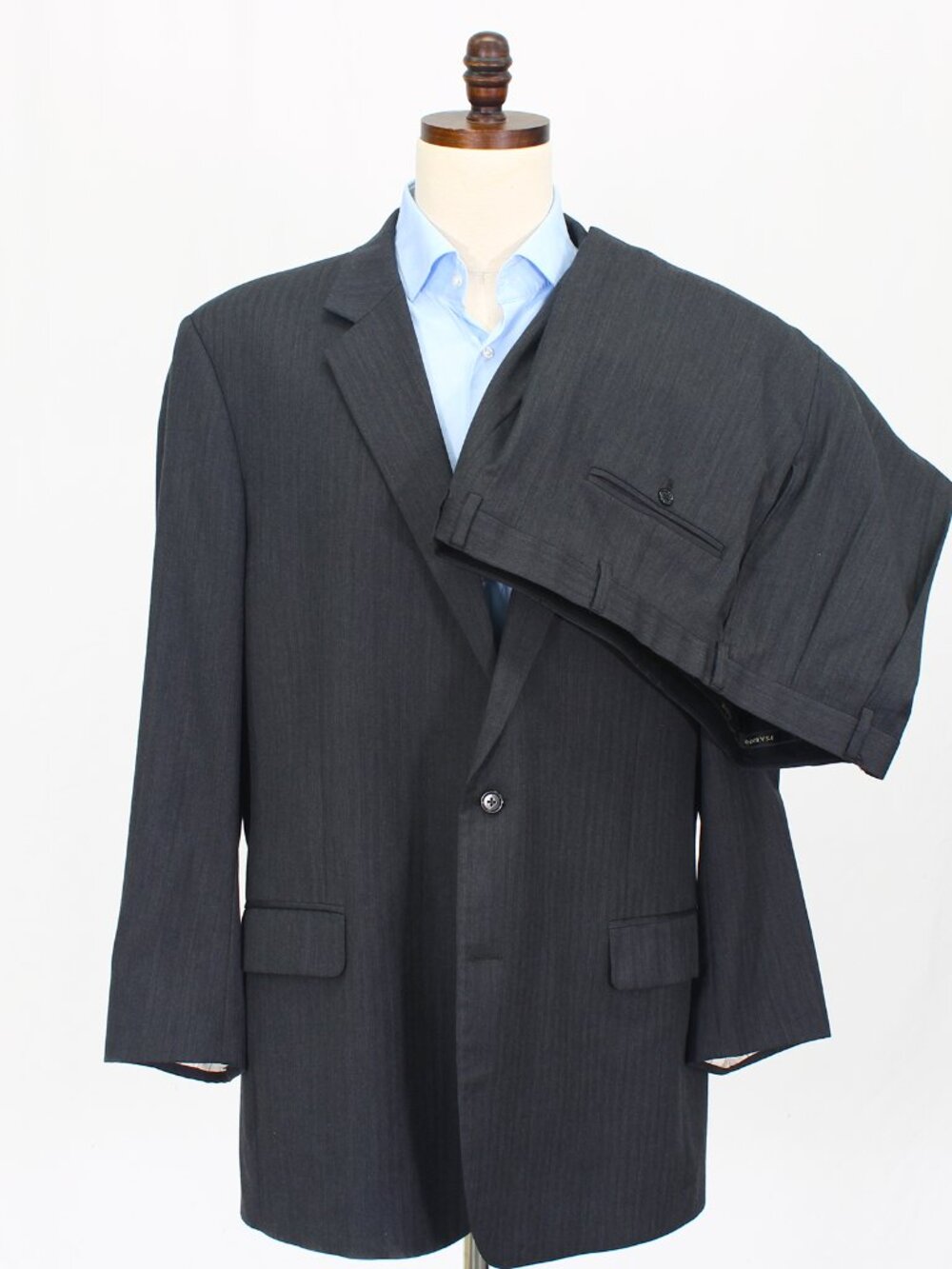 Jos. A. Bank 50L 42x30 Gray Full Suit 2-Button Herringbone R876